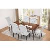 Fabric Dining Chairs, 2-Pcs Set, Wood, Light Sky