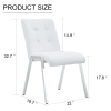 Table and chair set, rectangular dining table, equipped with 0.4 "tempered glass tabletop and white MDF trapezoidal support, paired with lattice armle