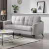 Callie Light Gray Velvet Fabric Sofa