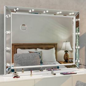 Hollywood Vanity Mirror with Uss Bulbs Luxury Vanity Mirror with Lights Large Size Makeup Mirror for Bedroom Makeup Room, Smart Touch White Lighting,4