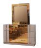 Lorenzo Gold Detailed Dresser made with Wood in Gray