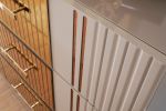 Lorenzo Gold Detailed Dresser made with Wood in Gray