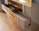Lorenzo Gold Detailed Dresser made with Wood in Gray