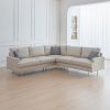 L-Shaped Corner Sectional Technical leather Sofa with pillows; beige