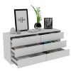 6 Drawer Double Dresser Tronx, Bedroom, White
