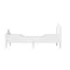 Macaron Twin Size Toddler Bed with Side Safety Rails and Headboard and Footboard,White