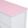 Wooden Storage Dresser with 6 Drawers,Storage Cabinet for kids Bedroom,White+Pink