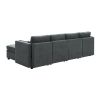 [VIDEO provided] [New] 109*54.7" Chenille Modular Sectional Sofa,U Shaped Couch with Adjustable Armrests and Backrests,6 Seat Reversible Sofa Bed with