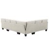 [VIDEO provided] [New] 108*85.5" Modern U Shape Sectional Sofa, 7 Seat Fabric Sectional Sofa Set with 3 Pillows Included for Living Room, Apartment, O