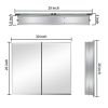 30x26 inch Double door mirror medicine cabinet Surface Mount or Recess aluminum