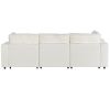 U-style Upholstered Modular Sofa with USB Charge Ports,Wireless Charging and Built-in Bluetooth Speaker in Arm,Sectional sofa for Living Room Apartmen