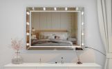 Hollywood Vanity Mirror with Uss Bulbs Luxury Vanity Mirror with Lights Large Size Makeup Mirror for Bedroom Makeup Room, Smart Touch White Lighting,4