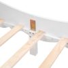 Twin Size Princess Carriage Bed with Canopy, Wood Platform Car Bed with 3D Carving Pattern, White+Pink+Gold