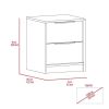 Nightstand Cervants, Two Drawers, Metal Handle, Light Gray Finish