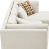 [VIDEO provided] [New] 75*50" Modern Sectional Sofa,Rustic L-shaped Couch Set with 3 Free Pillows,4-seat Linen Fabric Indoor Furniture with Chaise Lou