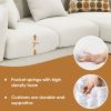 [VIDEO provided] [New] 75*50" Modern Sectional Sofa,Rustic L-shaped Couch Set with 3 Free Pillows,4-seat Linen Fabric Indoor Furniture with Chaise Lou