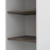 Kitchen Cart Kamizaze, Two Storage Shelves, Four Casters, Three Side Shelves, White / Dark Brown Finish