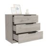 3 Drawers Dresser Maryland, Superior Top, Light Gray Finish