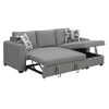 Home Beautiful Combination Three Seater Sofa with Toffee Seat, Expandable Sofa Bed, Gray