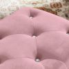 Storage Ottoman Bench, Bedroom End Bench,Velvet Upholstered Storage Bench with Button,Storage Ottoman with Safety Hinge,Flip top,metal leg with footpa