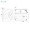 TREXM Sideboard with 4 Doors Large Storage Space Buffet Cabinet with Adjustable Shelves and Silver Handles for Kitchen, Dining Room, Living Room (Anti