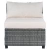 U_Style 8 Piece Rattan Sectional Seating Group with Cushions, Patio Furniture Sets, Outdoor Wicker Sectional