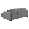 Home Beautiful Combination Three Seater Sofa with Toffee Seat, Expandable Sofa Bed, Gray