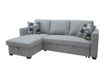 Home Beautiful Combination Three Seater Sofa with Toffee Seat, Expandable Sofa Bed, Gray