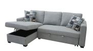 Home Beautiful Combination Three Seater Sofa with Toffee Seat, Expandable Sofa Bed, Gray