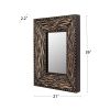 Brown Zebra Rectangle Decorative Wall Hanging Mirror,Rivet Decoration,Fabric and PU Covered MDF Framed Mirror for Bedroom Living Room Vanity Entryway