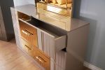 Lorenzo Gold Detailed Dresser made with Wood in Gray