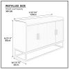Modern Kitchen Buffet Storage Cabinet Cupboard Gloss with Metal Legs for living room Kitchen (BLACK)