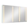 50x30 Inch LED Bathroom Medicine Cabinet Surface Mount Double Door Lighted Medicine Cabinet, Medicine Cabinets for Bathroom with Mirror Defogging, Dim