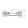 ON-TREND Unique Shape TV Stand with 2 Illuminated Glass Shelves, High Gloss Entertainment Center for TVs Up to 80", Versatile TV Cabinet with LED Colo