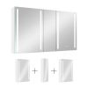50x30 Inch LED Bathroom Medicine Cabinet Surface Mount Double Door Lighted Medicine Cabinet, Medicine Cabinets for Bathroom with Mirror Defogging, Dim
