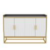 Modern Kitchen Buffet Storage Cabinet Cupboard Gloss with Metal Legs for living room Kitchen (BLACK)