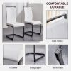 Table and chair set, 1 table and 4 chairs. Rectangular glass dining table, 0.31 "tempered glass tabletop and black coated metal legs. Paired with whit