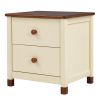 3-Pieces Bedroom Sets Full Size Bear-Shape Platform Bed with Nightstand and Storage dresser,Cream+Walnut