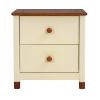 3-Pieces Bedroom Sets Full Size Bear-Shape Platform Bed with Nightstand and Storage dresser,Cream+Walnut
