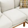 [VIDEO provided] [New] 75*50" Modern Sectional Sofa,Rustic L-shaped Couch Set with 3 Free Pillows,4-seat Linen Fabric Indoor Furniture with Chaise Lou
