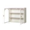 27.56"Glass Doors Modern Two-door Wall Cabinet with Featuring Three-tier Storage for Entryway Living Room Bathroom Dining Room,Wall Cabinet with Chara