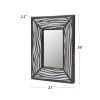 White Zebra Rectangle Decorative Wall Hanging Mirror,Rivet Decoration,Fabric and PU Covered MDF Framed Mirror for Bedroom Living Room Vanity Entryway
