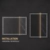 48X36 Inch Led-Lit Bathroom Mirror, Wall Mounted Anti-Fog Memory Rectangular Vanity Mirror With Tri-White Front Circular Light And Touch Sensor Dimmer