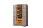 Lorenzo Gold Detailed Chest made with Wood in Gray