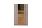 Lorenzo Gold Detailed Chest made with Wood in Gray