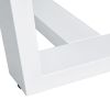Table and chair set, rectangular dining table, equipped with 0.4 "tempered glass tabletop and white MDF trapezoidal support, paired with lattice armle