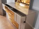 Lorenzo Gold Detailed Dresser made with Wood in Gray