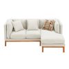 [VIDEO provided] [New] 75*50" Modern Sectional Sofa,Rustic L-shaped Couch Set with 3 Free Pillows,4-seat Linen Fabric Indoor Furniture with Chaise Lou