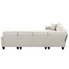 [VIDEO provided] [New] 108*85.5" Modern U Shape Sectional Sofa, 7 Seat Fabric Sectional Sofa Set with 3 Pillows Included for Living Room, Apartment, O