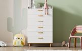 Modern Simple Style White Modern Six-Drawer Chest for Bedroom, Kid's Room, Living Room, Nursery Room
